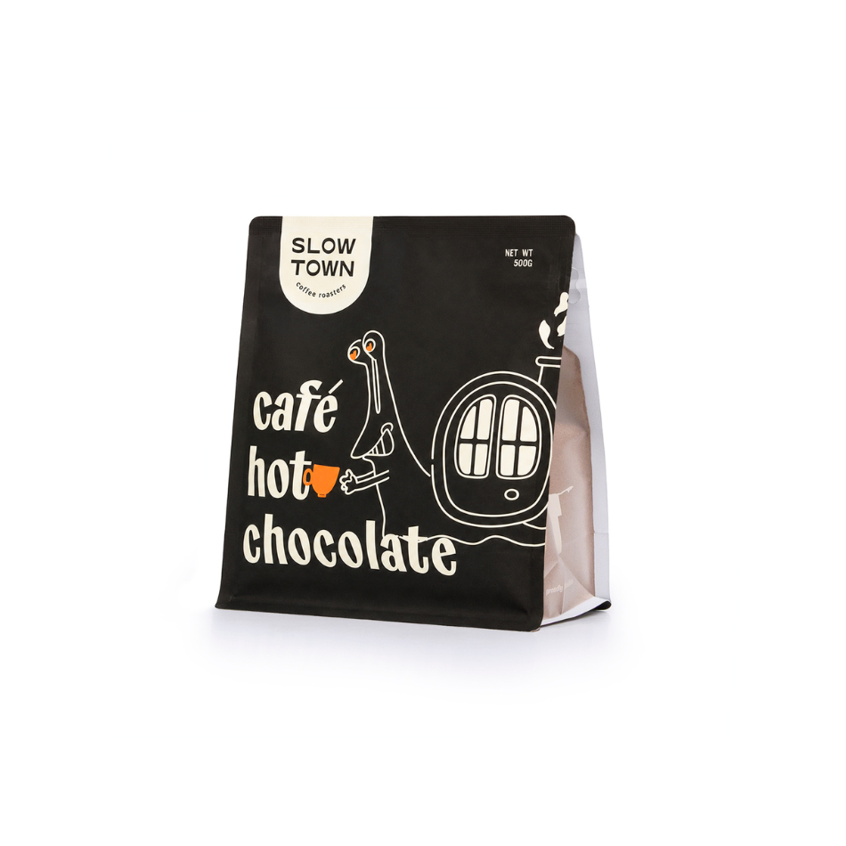 hot chocolate bag with side
